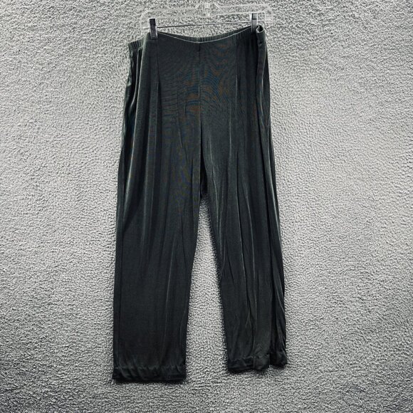 Chicos Travelers Pants Womens 3 Gray Pull On Wide Leg Stretch Lounge Slinky‎ - Picture 1 of 10